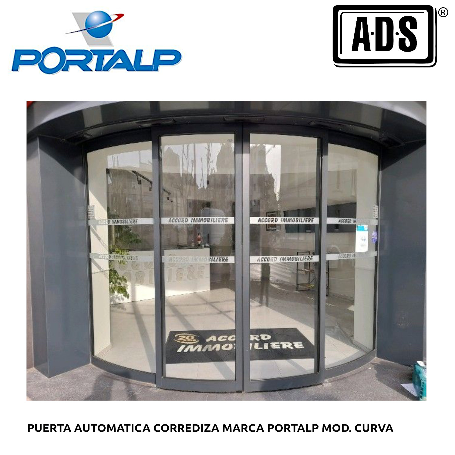 PUERTA AUTOMATICA CORREDIZA MARCA PORTALP MOD. CURVA